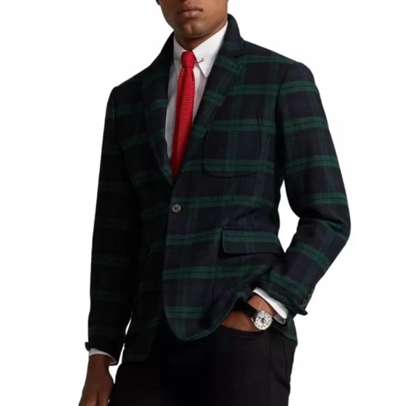 NWT POLO RALPH Blackwatch Tartan Plaid Twill Modern Sport Coat Blazer Jacket 42R